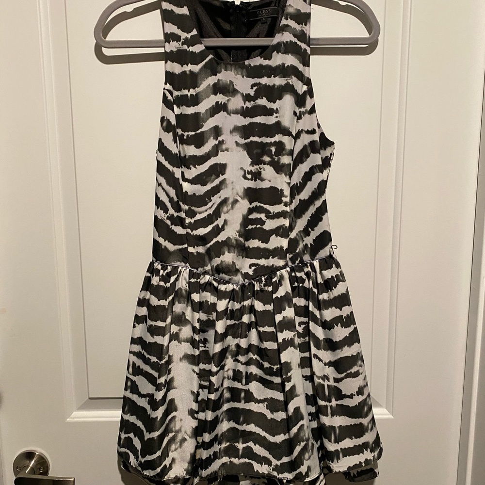 Gray and white dress